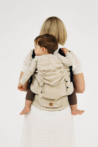 Preschool size wrap conversion soft structured baby backpack carrier (SSC) in bamboo / cotton luxury design Track