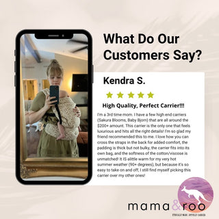 5 Star Review of LennyLamb LennyLight Babywearing Baby Carrier in Infinity Golden Hour Design. Customer said, "High Quality, Perfect Carrier!!! I'm a 3rd time mom. I have a few high end carriers (Sakura Blooms, Baby Bjorn) that are all around the $200+ amount. This carrier is the only one that feels luxurious and hits all the right details! I'm so glad my friend recommended this to me. I love how you can cross the straps in the back for added comfort, the padding is thick but not bulky, the carrier fits..."