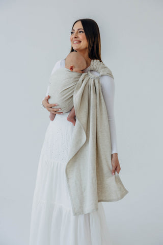 Wrap conversion baby carrier ring sling in luxury fabric blend (cotton/hemp/lyocell) design Airy