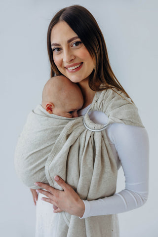 Wrap conversion baby carrier ring sling in luxury fabric blend (cotton/hemp/lyocell) design Airy
