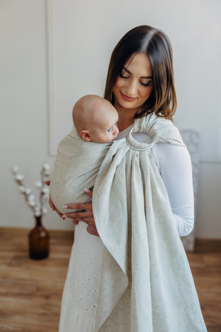 Wrap conversion baby carrier ring sling in luxury fabric blend (cotton/hemp/lyocell) design Airy