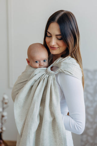 Wrap conversion baby carrier ring sling in luxury fabric blend (cotton/hemp/lyocell) design Airy