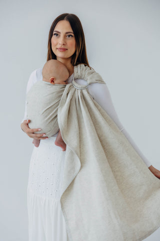 Wrap conversion baby carrier ring sling in luxury fabric blend (cotton/hemp/lyocell) design Airy