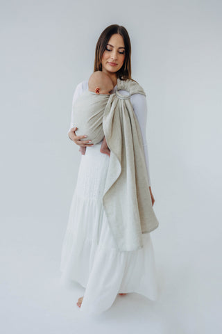 Wrap conversion baby carrier ring sling in luxury fabric blend (cotton/hemp/lyocell) design Airy