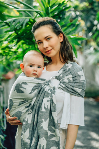 Ring Sling in Birdy White Noise print