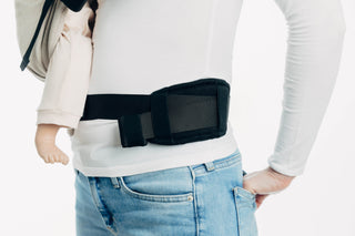 Standard Lumbar Support Pad for extending waistband padding on baby carriers - shown on hip sling baby carrier - LennyHip / LennyTwin