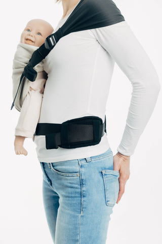 Standard Lumbar Support Pad for extending waistband padding on baby carriers - shown on hip sling baby carrier - LennyHip / LennyTwin