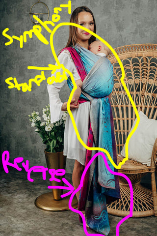 Blaze colorway with Symphony design, showing reverse as well as obverse. Annotated standard and reverse sides visible