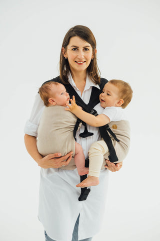 LennyTwin twin and hip carrier in peanut butter design