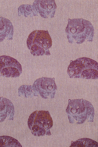 REVERSE - LennyLamb Limited Edition Wombats Snuggle & Snooze design baby wrap fabric sample, available at mama-roo.com 