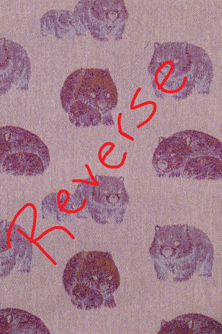 REVERSE - LennyLamb Limited Edition Wombats Snuggle & Snooze design baby wrap fabric sample, available at mama-roo.com 