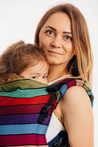 preschool carrier in carousel of colors print