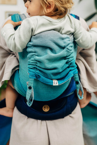 Lenny Hybrid wrap conversion half buckle meh dai baby carrier in print Airglow