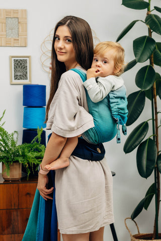 Lenny Hybrid wrap conversion half buckle meh dai baby carrier in print Airglow