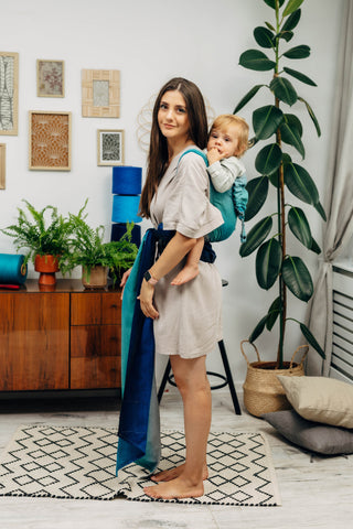 Lenny Hybrid wrap conversion half buckle meh dai baby carrier in print Airglow