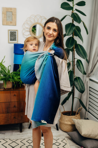 Wrap conversion ring sling baby carrier in print Airglow