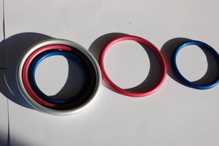 large with medium and small inside of it. Each size fits perfectly inside the other