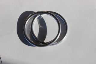 Medium hand-buffed Slate sling rings