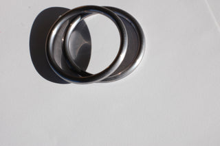 Small hand-buffed slate sling rings
