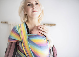 Long woven wrap for preemies in print Luna