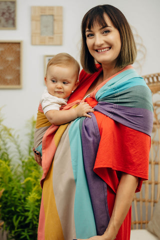Wrap conversion ring sling baby carrier in print Pastels