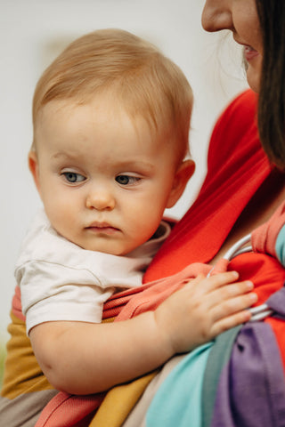 Wrap conversion ring sling baby carrier in print Pastels
