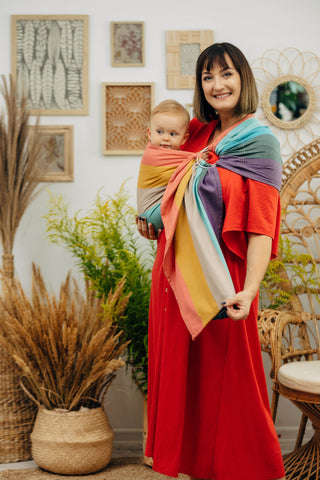 Wrap conversion ring sling baby carrier in print Pastels