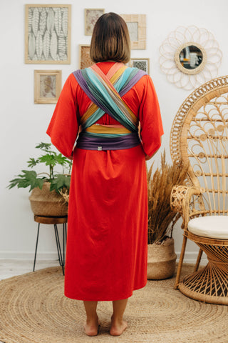 Long woven baby wrap in print Pastels