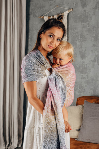Wrap conversion ring sling baby carrier in print Wild Wine Vineyard